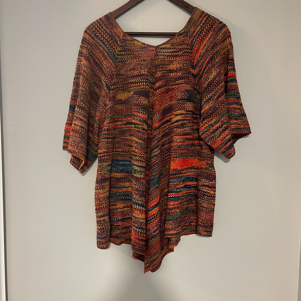 Multicolor V-neck Knit Top XL